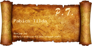 Pabics Tilda névjegykártya
